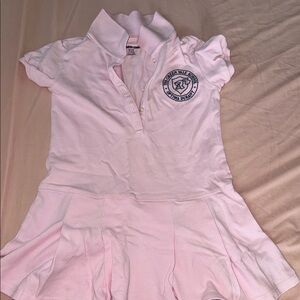 Pink Polo Dress with Logo